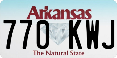 AR license plate 770KWJ