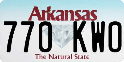 AR license plate 770KWO