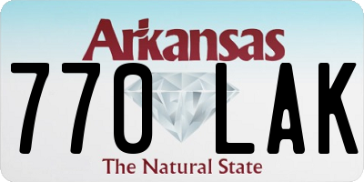 AR license plate 770LAK