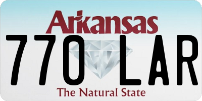 AR license plate 770LAR