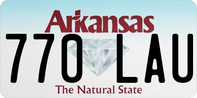 AR license plate 770LAU