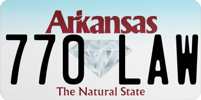 AR license plate 770LAW