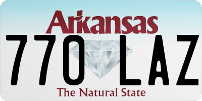 AR license plate 770LAZ