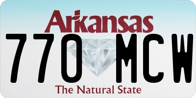 AR license plate 770MCW