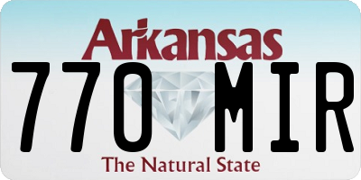 AR license plate 770MIR