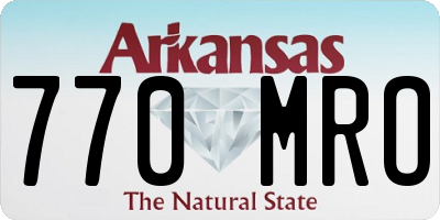 AR license plate 770MRO
