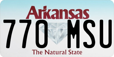 AR license plate 770MSU