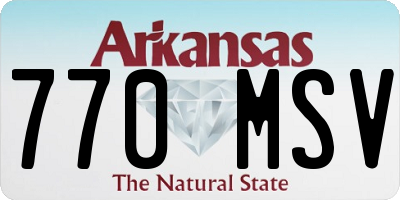 AR license plate 770MSV