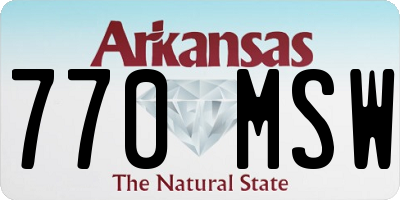 AR license plate 770MSW