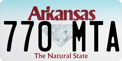 AR license plate 770MTA