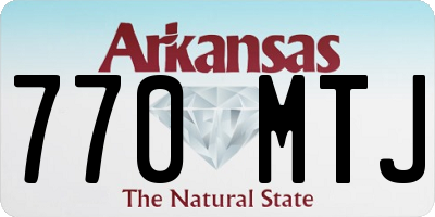 AR license plate 770MTJ