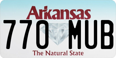 AR license plate 770MUB