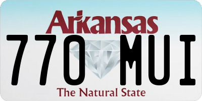 AR license plate 770MUI