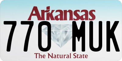 AR license plate 770MUK