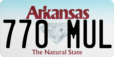 AR license plate 770MUL