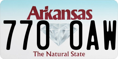 AR license plate 770OAW