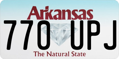 AR license plate 770UPJ