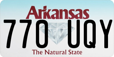 AR license plate 770UQY