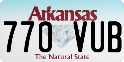 AR license plate 770VUB
