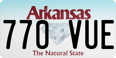 AR license plate 770VUE