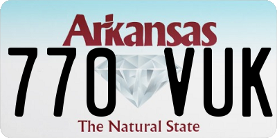 AR license plate 770VUK