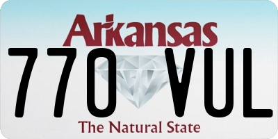 AR license plate 770VUL