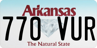AR license plate 770VUR