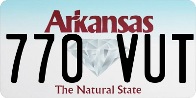 AR license plate 770VUT