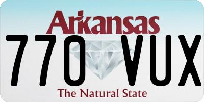AR license plate 770VUX