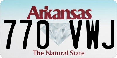 AR license plate 770VWJ
