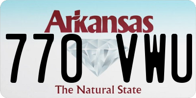 AR license plate 770VWU