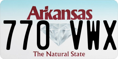 AR license plate 770VWX