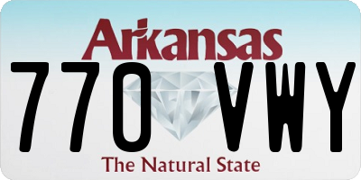 AR license plate 770VWY