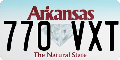 AR license plate 770VXT