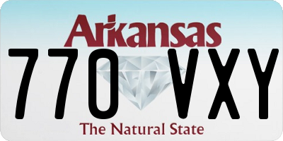 AR license plate 770VXY