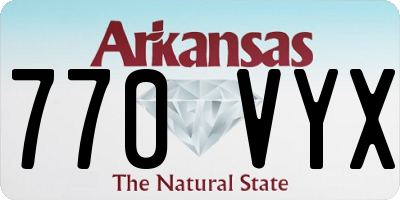AR license plate 770VYX