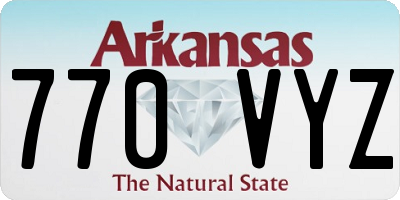 AR license plate 770VYZ