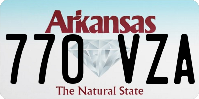 AR license plate 770VZA