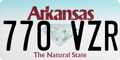 AR license plate 770VZR