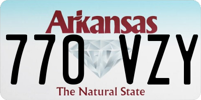 AR license plate 770VZY