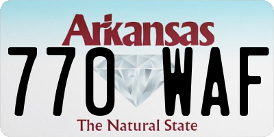 AR license plate 770WAF