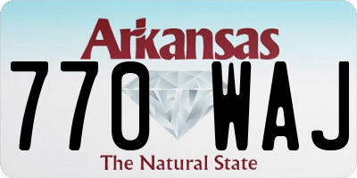 AR license plate 770WAJ