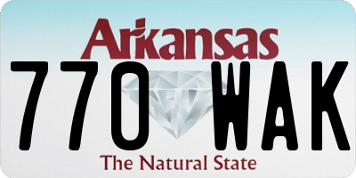 AR license plate 770WAK