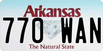AR license plate 770WAN