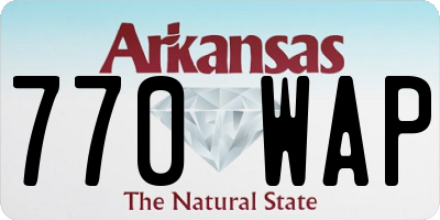 AR license plate 770WAP