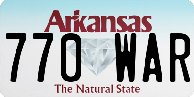 AR license plate 770WAR