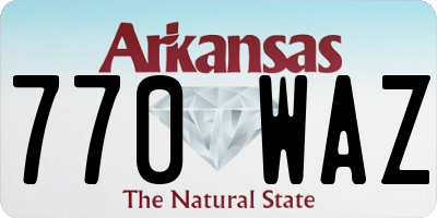 AR license plate 770WAZ