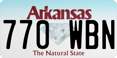 AR license plate 770WBN