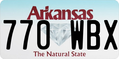 AR license plate 770WBX