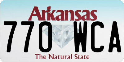 AR license plate 770WCA